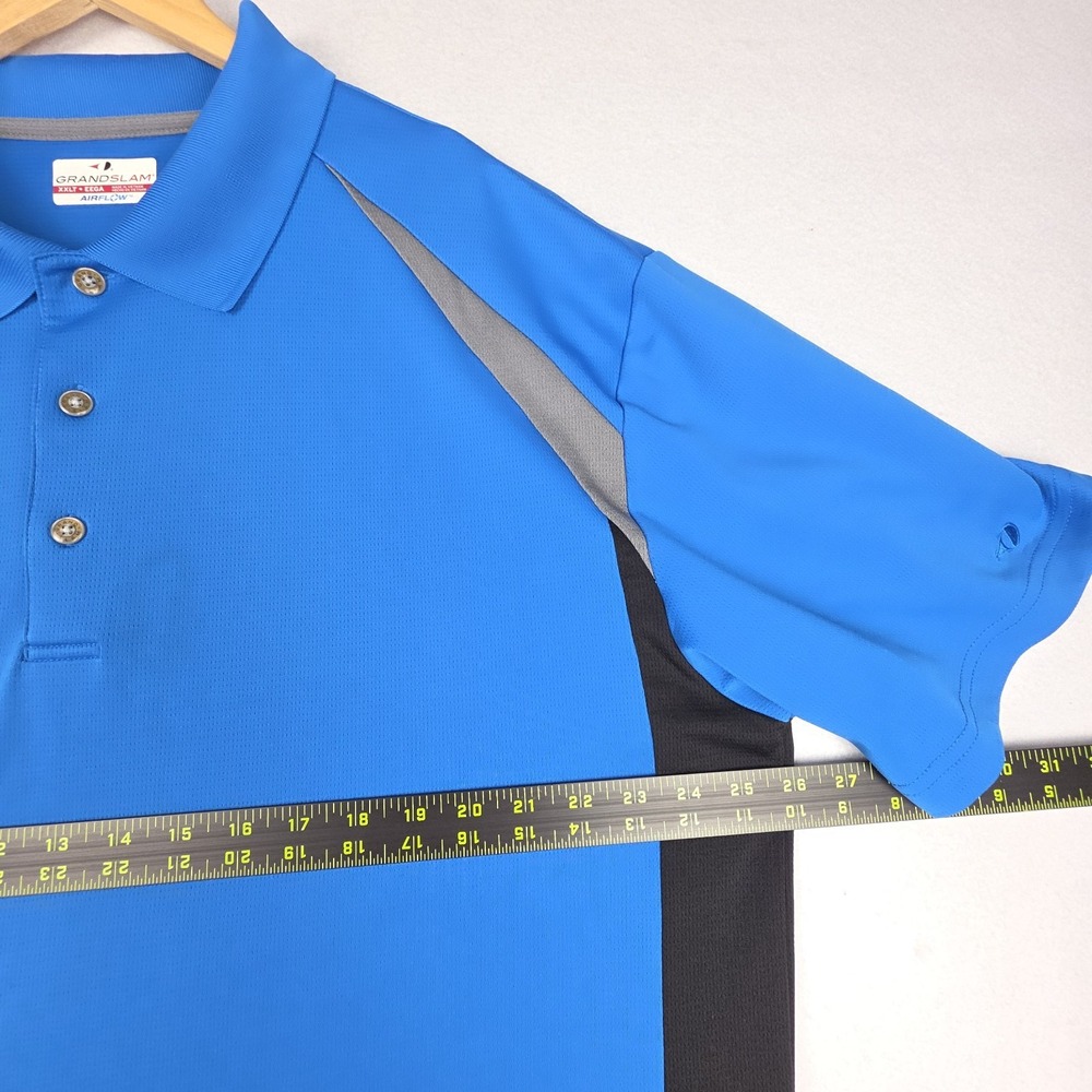 Grand Slam‎ Airflow Mens Golf Polo XXLT Vibrant Blue Short Sleeve Breathable - Picture 14 of 16